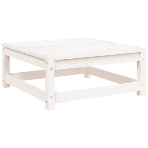 vidaXL Fotskammel til hage hvit 70x70x30 cm heltre furu
