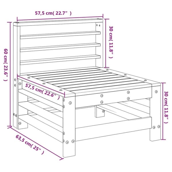 vidaXL Hagemidtsofa heltre douglasgran