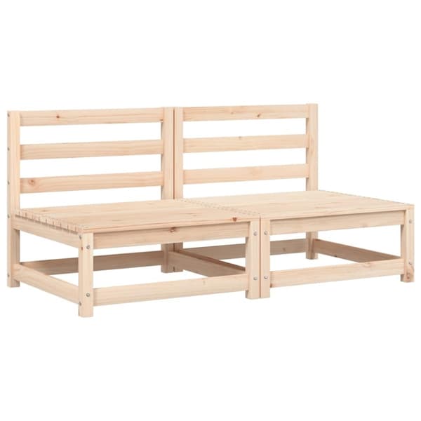 vidaXL Hagesofaer uten armlener med puter 2 stk heltre furu