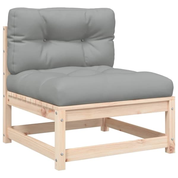 vidaXL Hagesofaer uten armlener med puter 2 stk heltre furu