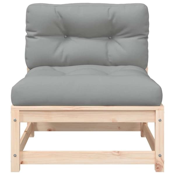 vidaXL Hagesofaer uten armlener med puter 2 stk heltre furu