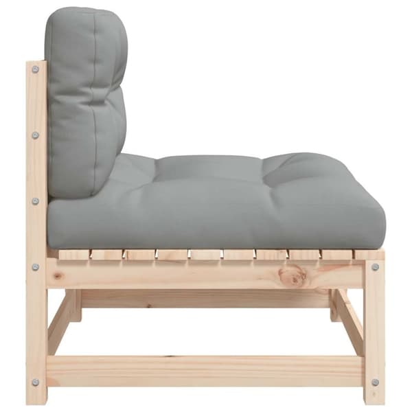 vidaXL Hagesofaer uten armlener med puter 2 stk heltre furu