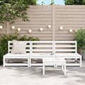 Miniatyrbilde 3 av 9: vidaXL Hagesofaer uten armlener 3 stk hvit 70x70x67 cm heltre furu
