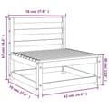 Miniatyrbilde 9 av 9: vidaXL Hagesofaer uten armlener 3 stk hvit 70x70x67 cm heltre furu
