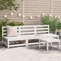 Miniatyrbilde 1 av 9: vidaXL Hagesofaer uten armlener 3 stk hvit 70x70x67 cm heltre furu