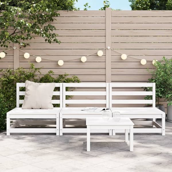 vidaXL Käsinojaton puutarhansohva 3 kpl 70x70x67 cm täysi mänty