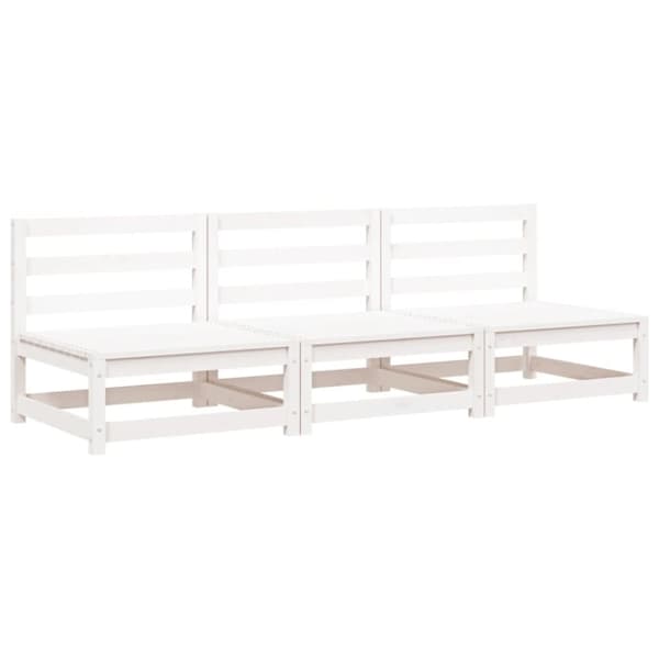vidaXL Käsinojaton puutarhansohva 3 kpl 70x70x67 cm täysi mänty