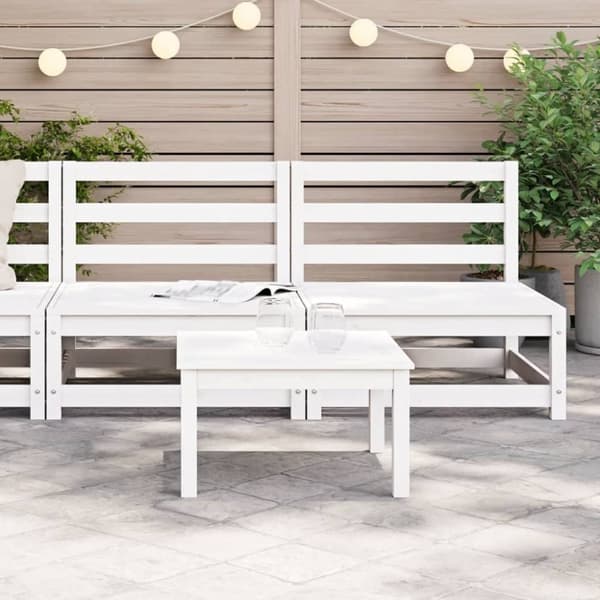vidaXL Hagesofaer uten armlener 2 stk hvit 70x70x67 cm heltre furu