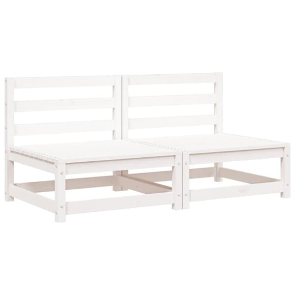 vidaXL Hagesofaer uten armlener 2 stk hvit 70x70x67 cm heltre furu