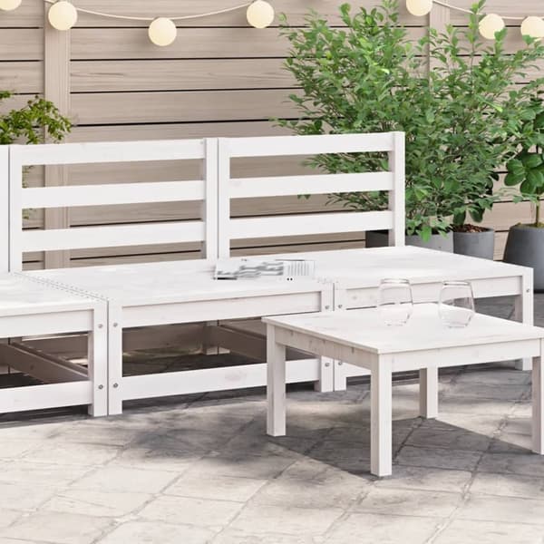 vidaXL Hagesofaer uten armlener 2 stk hvit 70x70x67 cm heltre furu