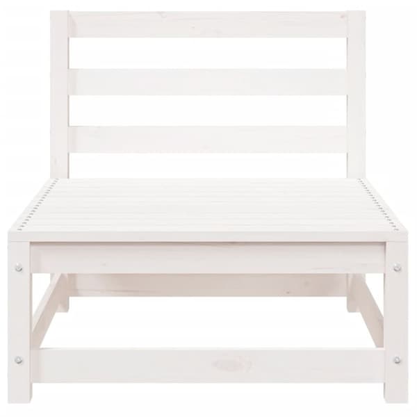 vidaXL Hagesofa uten armlener hvit 70x70x67 cm heltre furu