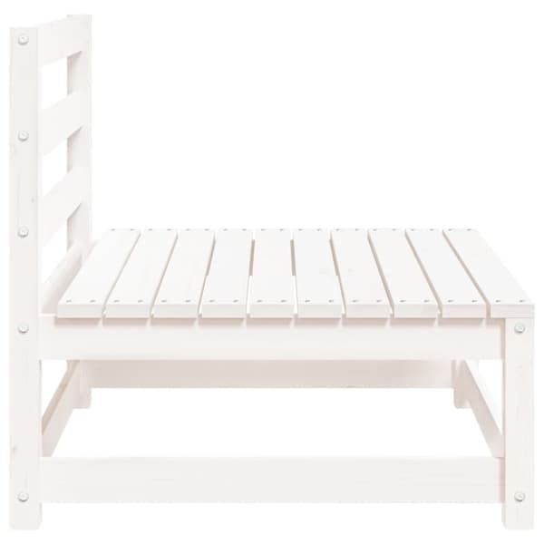 vidaXL Hagesofa uten armlener hvit 70x70x67 cm heltre furu