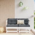 Miniatyrbillede 1 af 8: vidaXL hjørnemoduler til havesofa 2 stk. massivt fyrretræ hvid