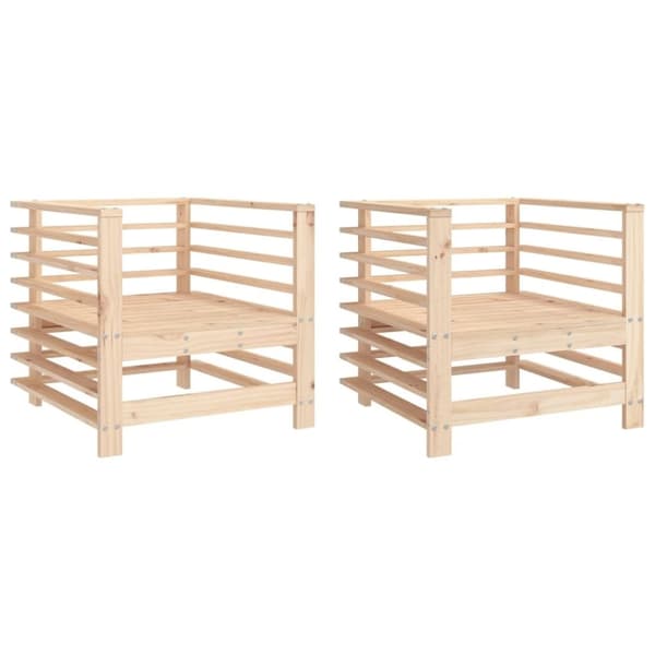 vidaXL Hagestoler 2 stk heltre furu