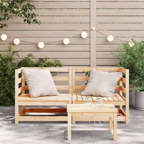 vidaXL hjørnemoduler 2 stk. til havesofa 70x70x67 cm massivt fyrretræ
