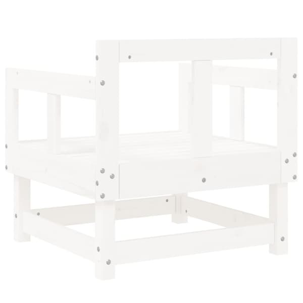 vidaXL Hagestoler 2 stk hvit heltre furu