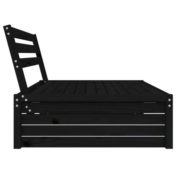 vidaXL Puutarhan keskisohva musta 120x80 cm täysi mänty