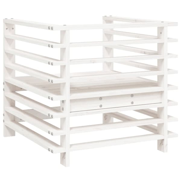 vidaXL Hagestoler 2 stk hvit heltre furu