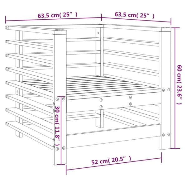 vidaXL Hagestoler 2 stk hvit heltre furu