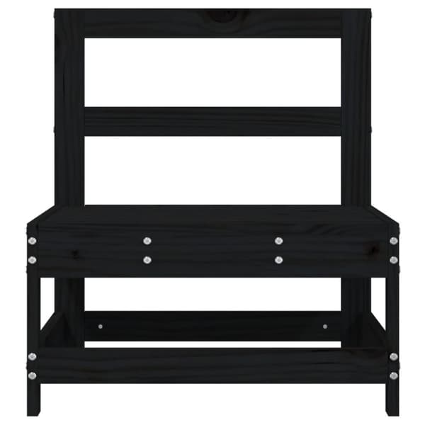 vidaXL Hagemidtsofa svart heltre furu