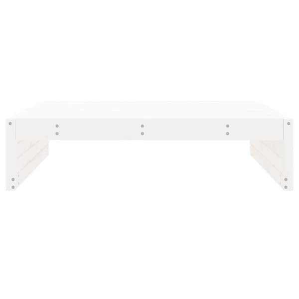 vidaXL Fotpall för trädgården vit 120x80 cm massiv furu