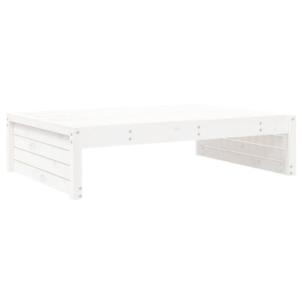 vidaXL Fotpall för trädgården vit 120x80 cm massiv furu