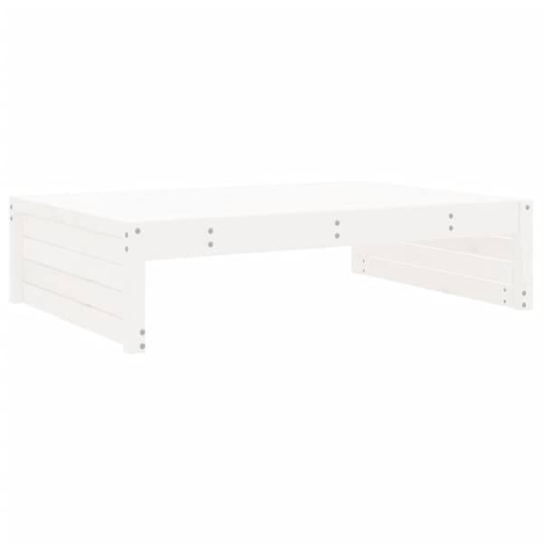 vidaXL Fotpall för trädgården vit 120x80 cm massiv furu