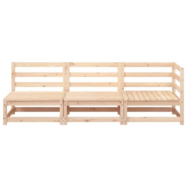 vidaXL Hagesofa 3-seters heltre furu