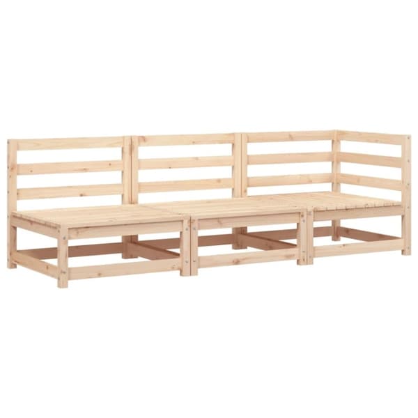 vidaXL Hagesofa 3-seters heltre furu