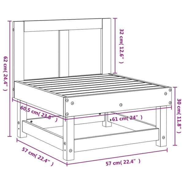 vidaXL midtermodul til havesofa massivt douglasgran