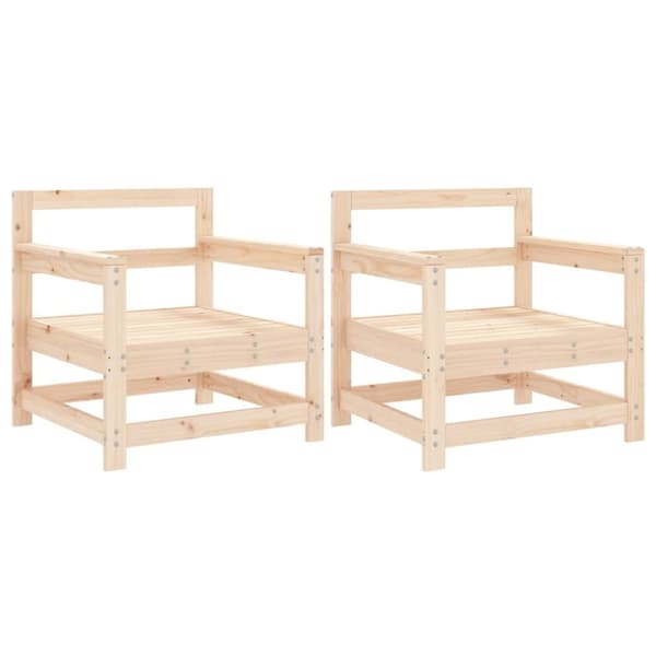 vidaXL Hagestoler 2 stk heltre furu