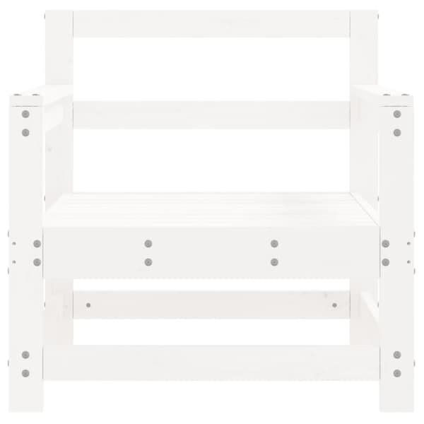 vidaXL Hagestoler 2 stk hvit heltre furu