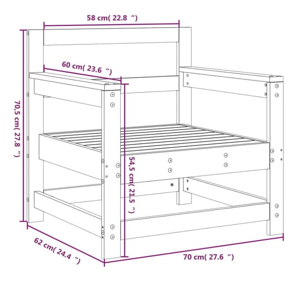vidaXL Hagestoler 2 stk hvit heltre furu