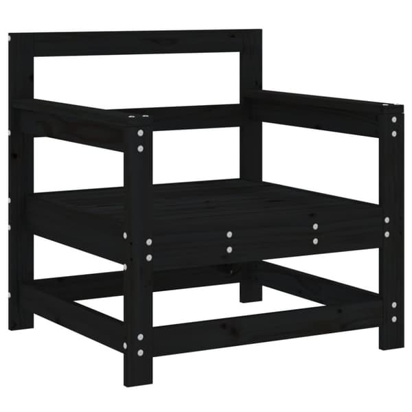 vidaXL Hagestoler 2 stk svart heltre furu