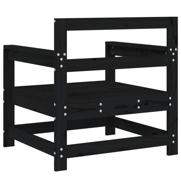vidaXL Hagestoler 2 stk svart heltre furu