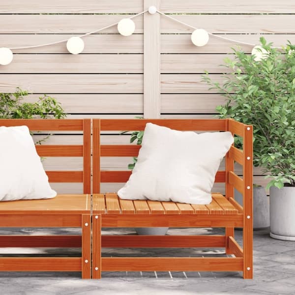 vidaXL Hagesofa for hjørne voksbrun 70x70x67 cm heltre furu