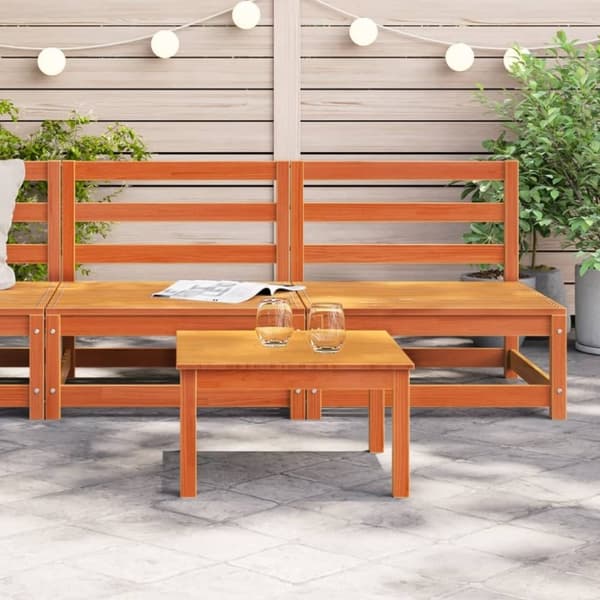 vidaXL Hagesofaer uten armlener 2 stk voksbrun 70x70x67 cm heltre furu