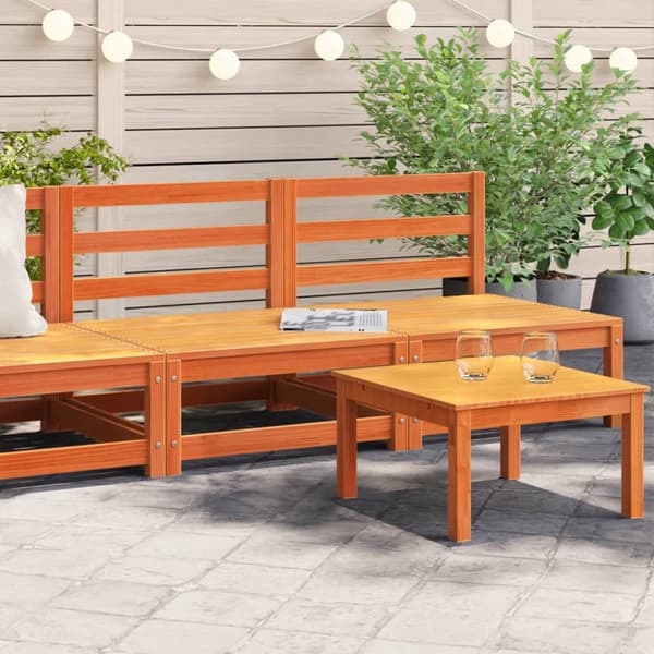 vidaXL Hagesofaer uten armlener 2 stk voksbrun 70x70x67 cm heltre furu