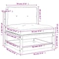 Miniatyrbilde 11 av 11: vidaXL Hagesofaer uten armlener med puter 2 stk impregnert tre furu