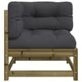 Miniatyrbillede 6 af 11: vidaXL hjørnemodul til havesofa med hynder imprægneret fyrretræ