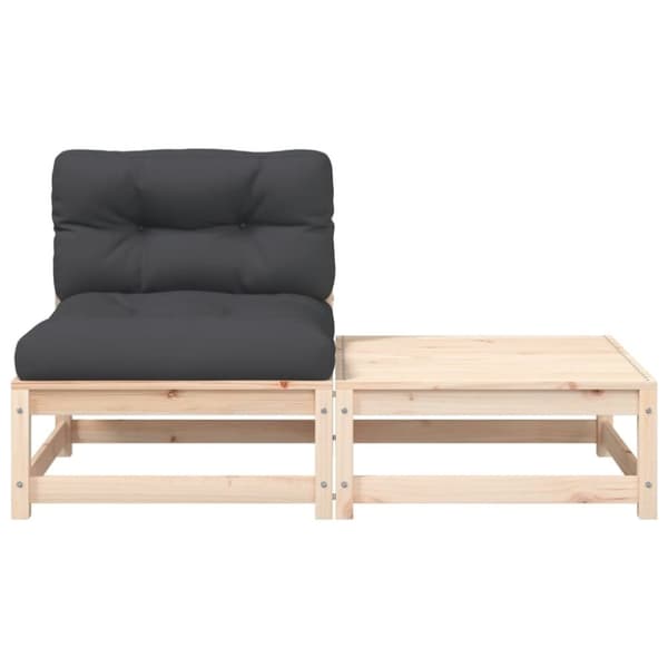 vidaXL sofa med hynder og fodskammel uden armlæn