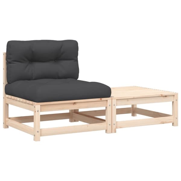 vidaXL sofa med hynder og fodskammel uden armlæn
