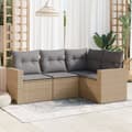 Miniatyrbillede 3 af 3: vidaXL sofasæt til haven 4 dele med hynder polyrattan beige