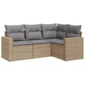 Miniatyrbillede 1 af 3: vidaXL sofasæt til haven 4 dele med hynder polyrattan beige