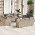 Miniatyrbillede 1 af 3: vidaXL sofasæt til haven 13 dele med hynder polyrattan beige
