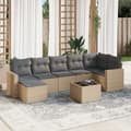 Miniatyrbillede 3 af 3: vidaXL sofasæt til haven 8 dele med hynder polyrattan beige