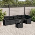 Miniatyrbillede 3 af 3: vidaXL sofasæt til haven 7 dele med hynder polyrattan sort