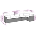 Miniatyrbillede 2 af 3: vidaXL sofasæt til haven 6 dele med hynder polyrattan sort