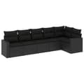 Miniatyrbillede 1 af 3: vidaXL sofasæt til haven 6 dele med hynder polyrattan sort