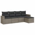 Miniatyrbillede 1 af 3: vidaXL sofasæt 5 dele med hynder polyrattan grå